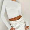Fit Ladies Crop Top with Thumb Holes